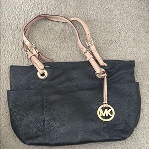Michael Kors Black Leather Tote Bag